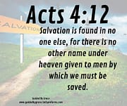 SALVATION ... IN NO ONE ELSE / ACTS 4:12