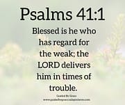 BLESSED IS HE WHO HAS REGARD FOR THE WEAK / PSALMS 41:1