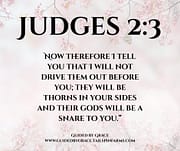 THEREFOR I WILL NOT DRIVE THEM OUT / JUDGES 2:3