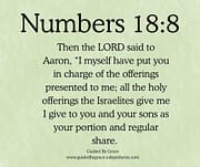 IN CHARGE OF THE OFFERINGS / NUMBERS 18:8