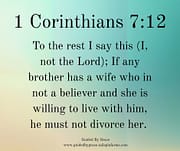 I SAY THIS (I NOT THE LORD) / 1 CORINTHIANS 7:12