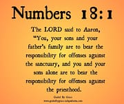 BEAR THE RESPONSIBILITY FOR OFFENSES / NUMBERS 18:1