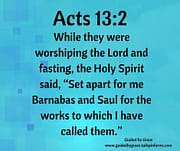 WORSHIPING ... AND FASTING / ACTS 13:2