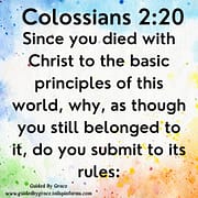 DIED WITH CHRIST TO THE BASIC PRINCIPLES OF THIS WORLD / COLOSSIANS 2:20