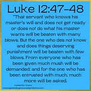 BEATEN WITH FEW BLOWS / LUKE 12:47-48