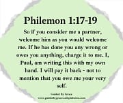 OWES YOU ANYTHING CHARGE IT TO ME / PHILEMON 1:17-19