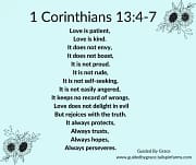 LOVE IS PATIENT / 1 CORINTHIANS 13:4-7