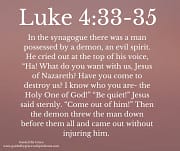 AN EVIL SPIRIT / LUKE 4:33