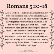 NO ONE RIGHTEOUS / ROMANS 3:10-18