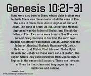 BORN TO SHEM / GENESIS 10:21-31