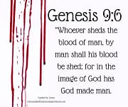 WHOEVER SHEDS THE BLOOD OF MAN, BY MAN SHALL HIS BLOOD BE SHED / GENESIS 9:6