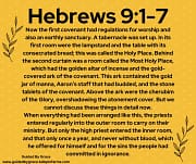 THE FIRST COVENANT / HEBREWS 9:1-7