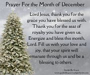 PRAYER FOR THE MONTH OF DECEMBER