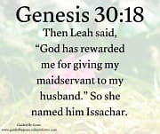 GOD HAS REWARDED ME / GENESIS 30:18
