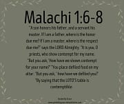 PRIESTS WHO SHOW CONTEMPT FOR MY NAME / MALACHI 1:6-8