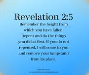 REMOVE YOUR LAMPSTAND / REVELATION 2:5