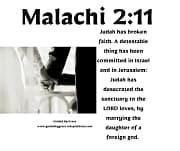 MARRYING THE DAUGHTER OF A FOREIGN GOD / MALACHI 2:11