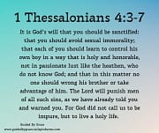 AVOID SEXUAL IMMORALITY / 1THESSALONIANS 4:3-7