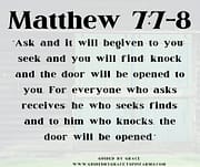 ASK ... SEEK ... KNOCK / MATTHEW 7:7-8