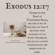 THE FEAST OF UNLEAVENED BREAD / EXODUS 12:17