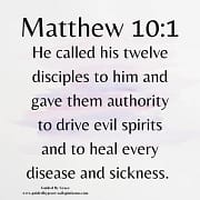 AUTHORITY TO DRIVE OUT EVIL SPIRITS / MATTHEW 10:1