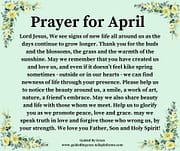 PRAYER FOR THE MONTH OF APRIL