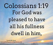 ALL HIS FULLNESS DWELL IN HIM / COLOSSIANS 1:19