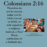 EAT ... DRINK ... SABBATH DAY / COLOSSIANS 2:16