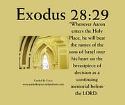 BEAR THE NAMES OF THE SONS OF ISRAEL / EXODUS 28:29