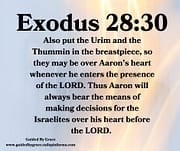 THE URIM AND THE THUMMIM / EXODUS 28:30