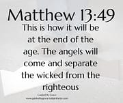 SEPARATE THE WICKED FROM THE RIGHTEOUS / MATTHEW 13:49