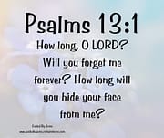 WILL YOU FORGET ME FOREVER? / PSALMS 13:1