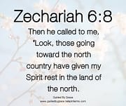 HAVE GIVEN MY SPIRIT REST / ZECHARIAH 6:8