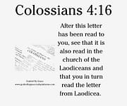 AFTER THIS LETTER HAS BEEN READ / COLOSSIANS 4:16