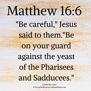 BE ON YOUR GUARD AGAINST THE YEAST / MATTHEW 16:6