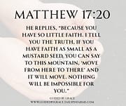 FAITH ... NOTHING WILL BE IMPOSIBLE / MATTHEW 17:20