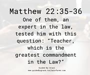 AN EXPERT IN THE LAW / MATTHEW 22:35-36
