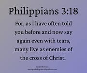 ENEMIES OF THE CROSS OF CHRIST / PHILIPPIANS 3:18