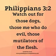 DOGS ... MEN WHO DO EVIL ... MUTILATORS / PHILIPPIANS 3:2