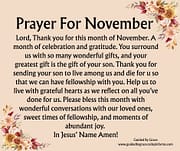 PRAYER FOR NOVEMBER