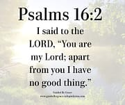 APART FROM YOU I HAVE NO GOOD THING / PSALMS 16:2