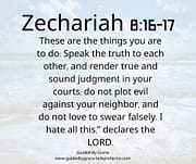THE THINGS YOU ARE TO DO / ZECHARIAH 8:16-17