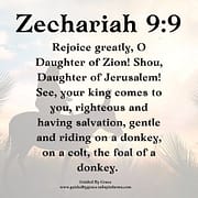 YOUR KING COMES ... HAVING SALVATION / ZECHARIAH 9:9