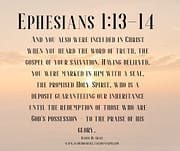 HOLY SPIRIT ... A DEPOSIT / EPHESIANS 1:13-14