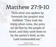 JEREMIAH THE PROPHET / MATTHEW 27:9-10
