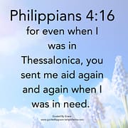 YOU SENT ME AID AGAIN AND AGAIN / PHILIPPIANS 4:16