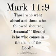 BLESSED IS HE WHO COMES / MARK 11:9