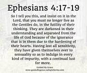 FUTILITY ... HARDENING ... LUST FOR MORE / EPHESIANS 4:17-19