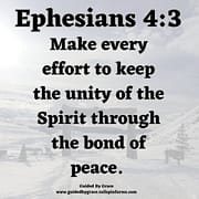 KEEP THE UNITY / EPHESIANS 4:3