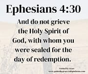 GRIEVE ... HOLY SPIRIT / EPHESIANS 4:30